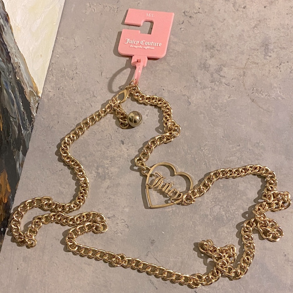 Juicy Couture Gold Heart Chain Belt